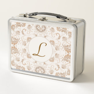 Lunch Box Paisley en Beige esthétique moderne Tan Brown Init