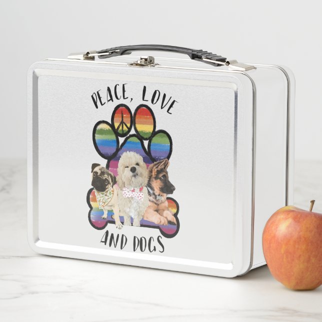 Lunch Box Paix, Amour et Chiens (En situation)