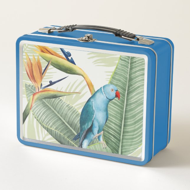 Lunch Box Palmettes avec l'oiseau bleu (Devant)