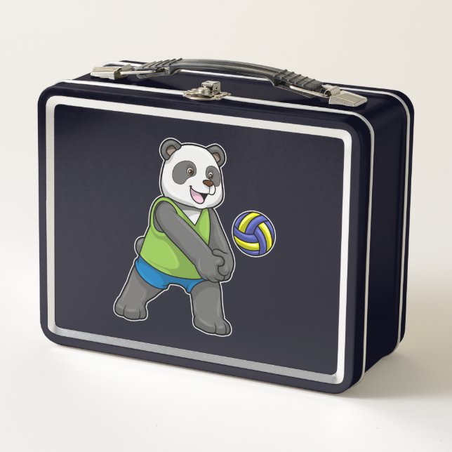 Lunch Box Panda aux sports avec volleyball (Devant)
