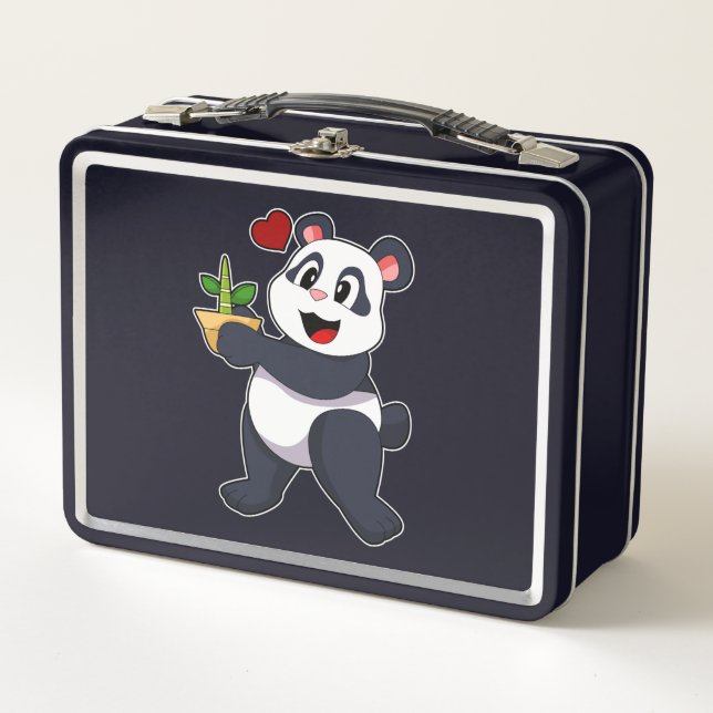 Lunch Box Panda avec fleur de bambou (Devant)