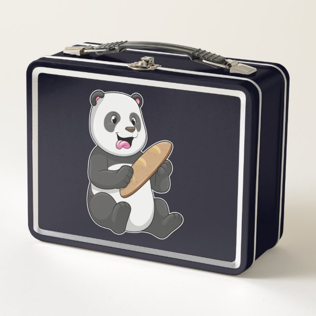 Lunch Box Panda comme boulanger avec pain (Devant)
