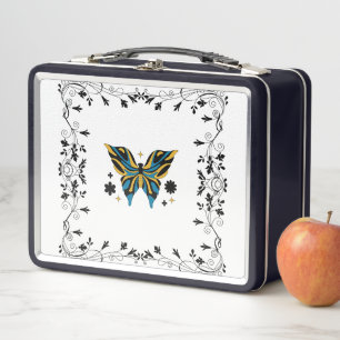 Lunch Box Papillon Crépuscule Fleurissant – Œuvre d'Art Flor
