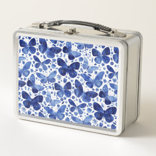 Lunch Box Papillons Aquarelle Bleu