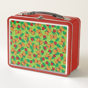 Lunch Box Papillons et coccinelles sur des feuilles vertes