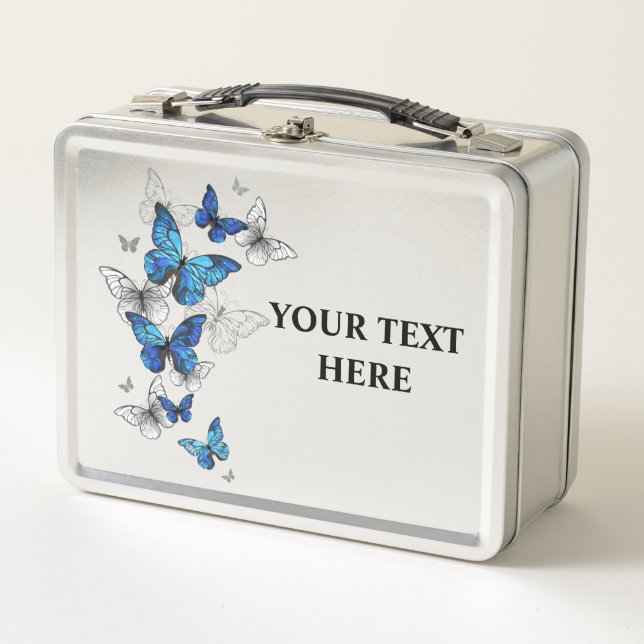 Lunch Box Papillons volants bleus Morpho (Devant)
