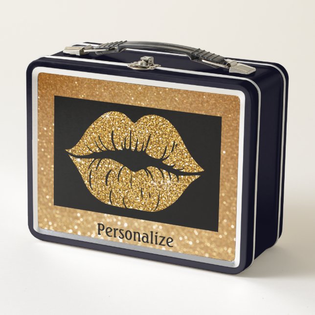 Lunch Box Parties scintillant d'or Lèvres Sparkle tendance P (Devant)