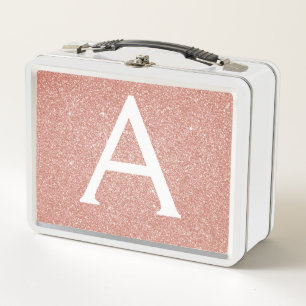 Lunch Box Parties scintillant en or rose et monogramme étin