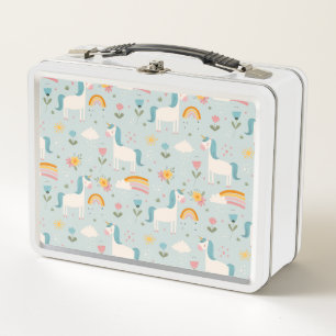 Lunch Box Pastel mignon Rainbow Unicorn Motif