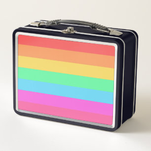 Lunch Box Pastel Rainbow Color Strips Design