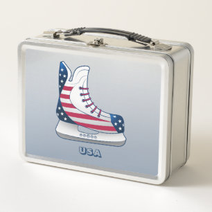 Lunch Box Patins à glace avec étoiles et bandes