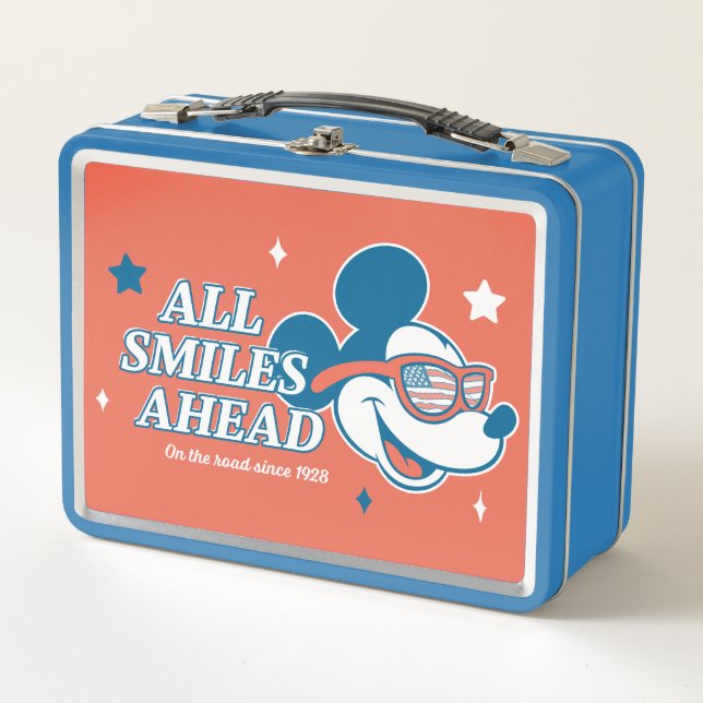 Lunch Box Patriotic Mickey Mouse All Smiles Ahead (Devant)