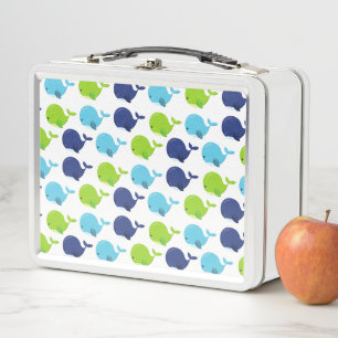 Lunch Box Pattern of Whales, Cute Whales, Sea Animals