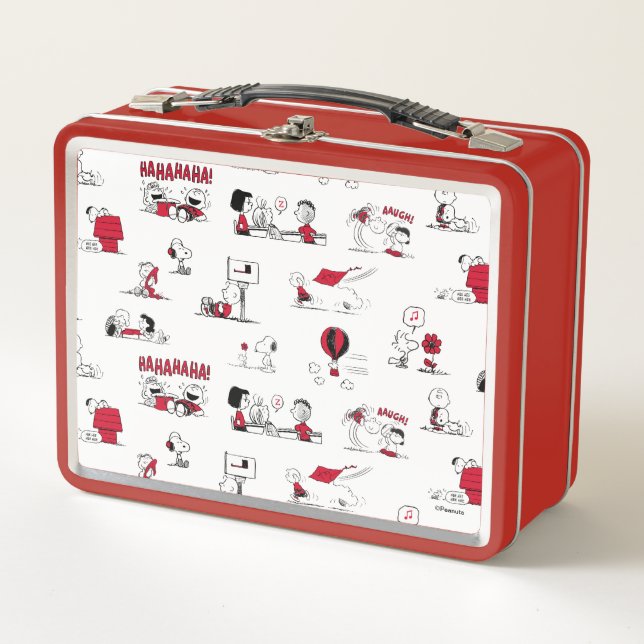 Lunch Box PEANUTS | Motif rouge et noir (Devant)