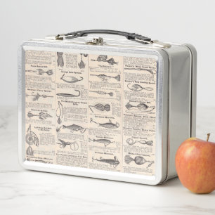 Lunch Box Pêche vintage leures : pêcheur d'antiquité des ann