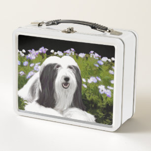 Lunch Box Peinture à collie à poils - Joli art original de c