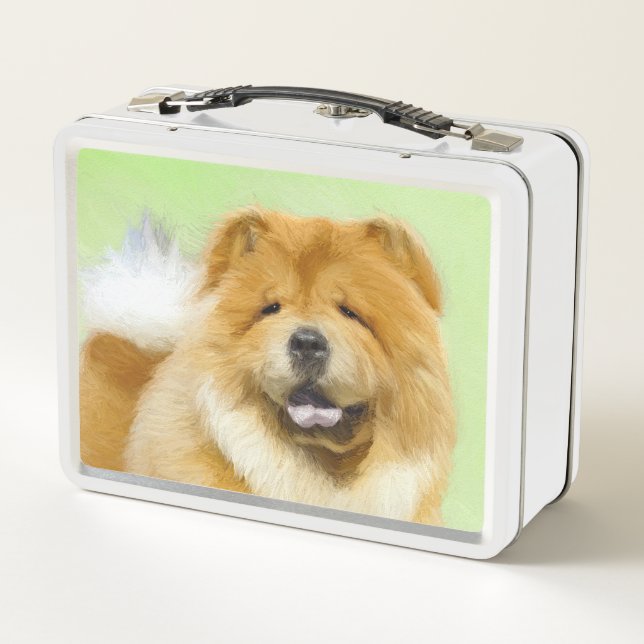 Lunch Box Peinture Chow Chow - Joli art original chien (Dos)