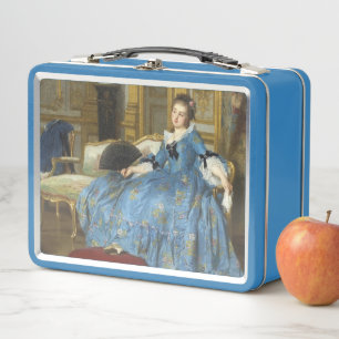Lunch Box Peinture classique vintage de Sassy Girl avec vent
