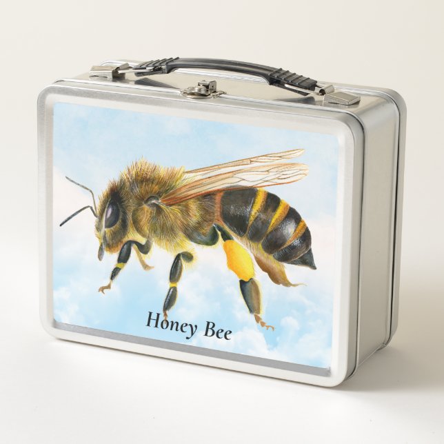 Lunch Box Peinture d'aquarelle d'abeille de miel (Devant)