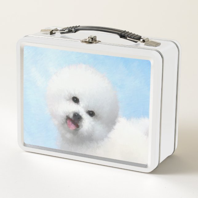 Lunch Box Peinture de Bichon Frise - Cute Original Dog Art (Devant)