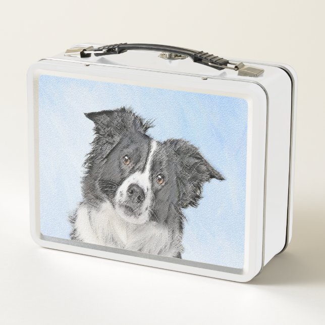 Lunch Box Peinture de collie frontalière - Belle art origina (Dos)