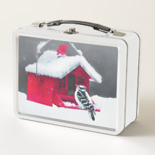 Lunch Box Peinture Downy Woodpecker - Art original pour oise