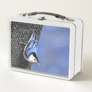Lunch Box Peinture Nuthatch à poitrine blanche Art original