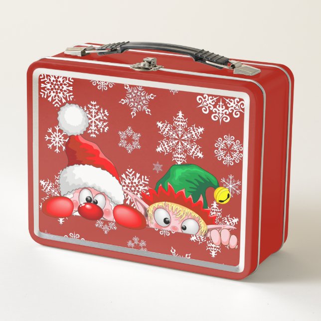 Lunch Box Père Noël et Elf Cute et drôle Caractères Pékin (Devant)