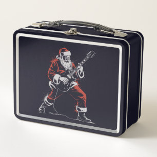 Lunch Box Père Noël jouant de la guitare rétro 90s Christmas