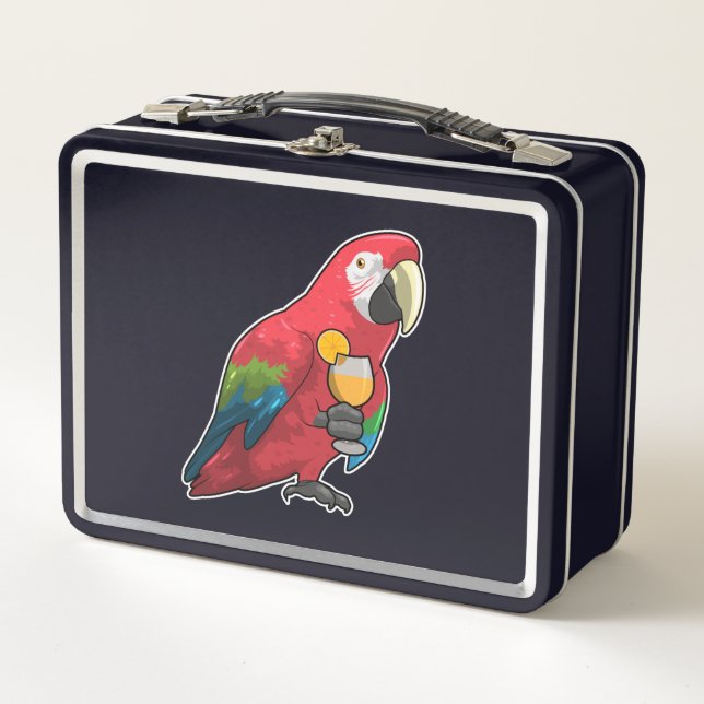 Lunch Box Perroquet au verre de jus d'orange (Devant)