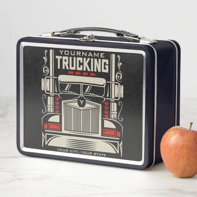 Lunch Box Personalized Trucking 18 Wheeler BIG Trucker (En situation)