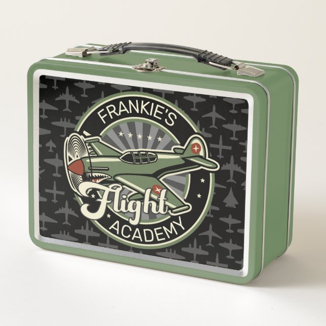 Lunch Box Personnalisé NOM 2ÈME GUERRE MONDIALE Avion de gue (Devant)