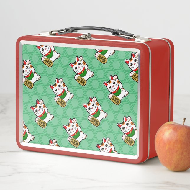 Lunch Box Petit Motif Chat chanceux (En situation)