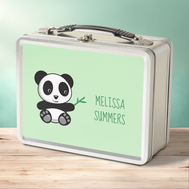 Lunch Box Petit Panda mignonne avec un bâton en bambou vert (Créateur téléchargé)