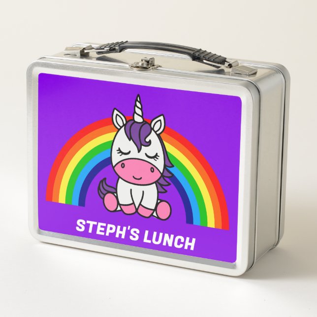 Lunch Box Petites Filles Unicorne Retour À L'École (Devant)