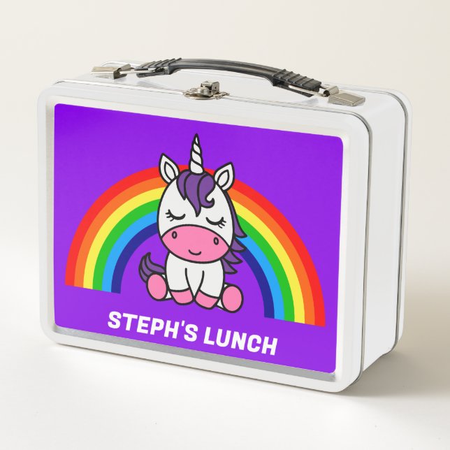 Lunch Box Petites Filles Unicorne Retour À L'École (Devant)