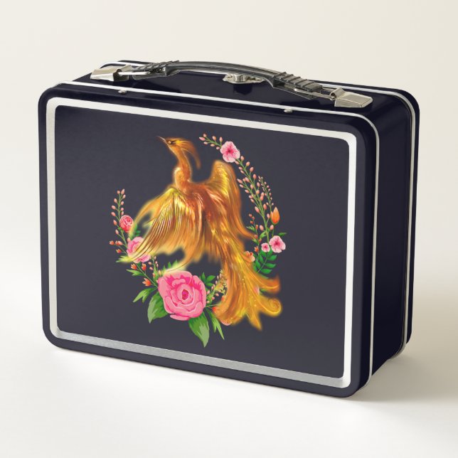 Lunch Box Phoenix Floral Se Lève De L'Imaginaire Des Cendres (Dos)