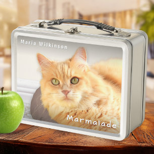 Lunch Box Photo de chat simple et minimaliste personnalisé