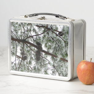 Lunch Box Photo hivernale sous le pin couvert de neige