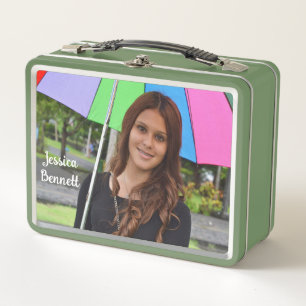 Lunch Box Photo personnalisée Vert Légumes Fruits Motif Vega