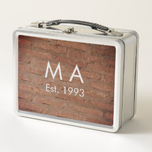 Lunch Box pierre de brique rustique Brown ajouter le nom let
