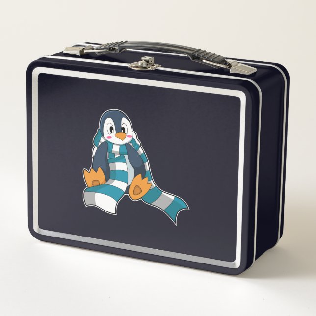 Lunch Box Pingouin avec Écharpe (Devant)