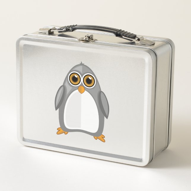 Lunch Box Pingouin gris (Devant)