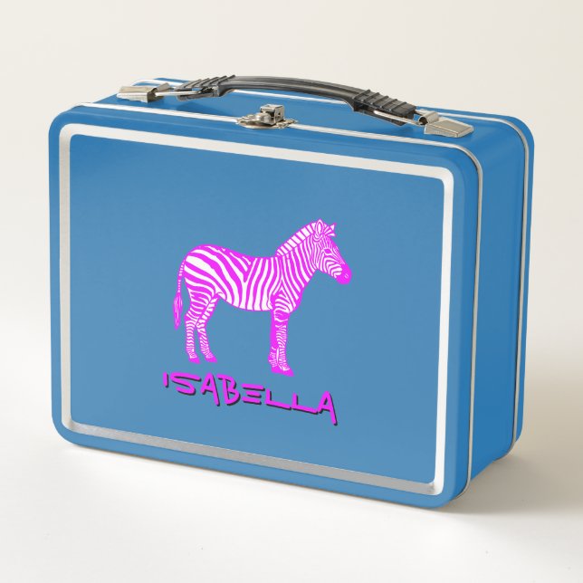 Lunch Box Pink Zebra Kids  (Devant)