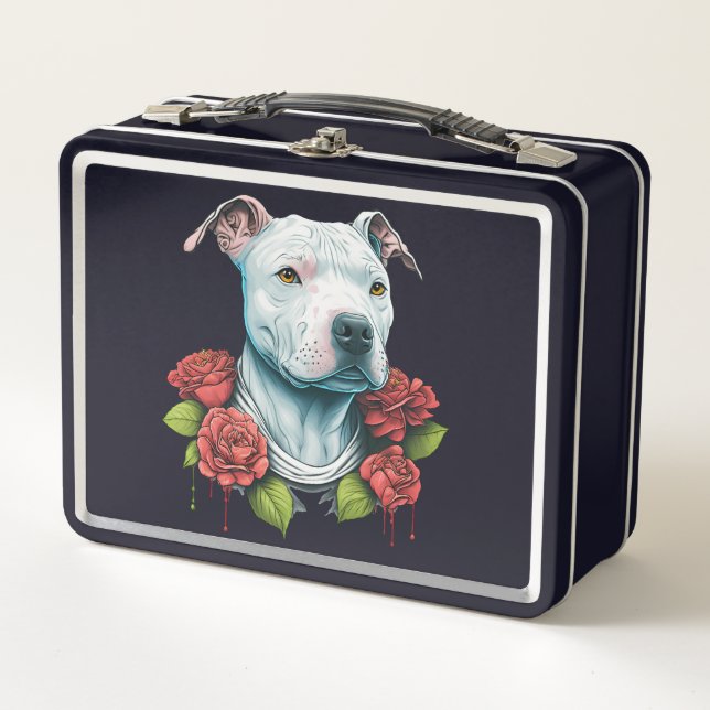 Lunch Box Pitbull Chien Gothique Sang Roses Pittie Pit Bull (Devant)
