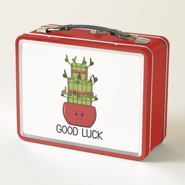 Lunch Box Plante de bambou chanceux avec un message (Dos)