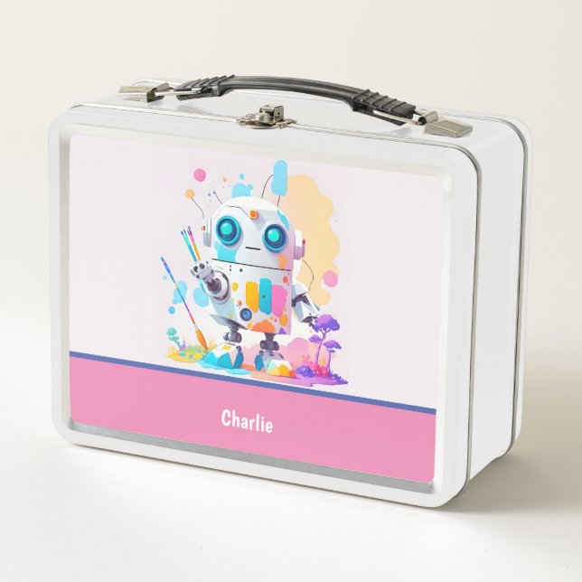 Lunch Box Plat Fun Messy Robot Peinture Splashes (Devant)
