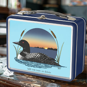 Lunch Box Plongeon commun serein Coucher de soleil Bleu Faun