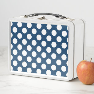 Lunch Box Pois Bleus de la Marine, Motif à points Polka, poi