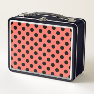 Lunch Box Pois noirs sur corail vivant